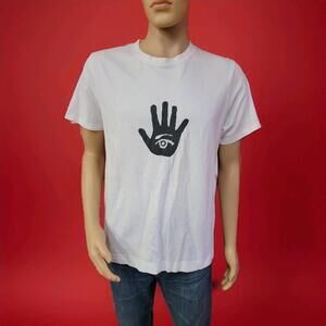 BYREDO White size M Men's Graphic hamsa shirt short sleeve #R1